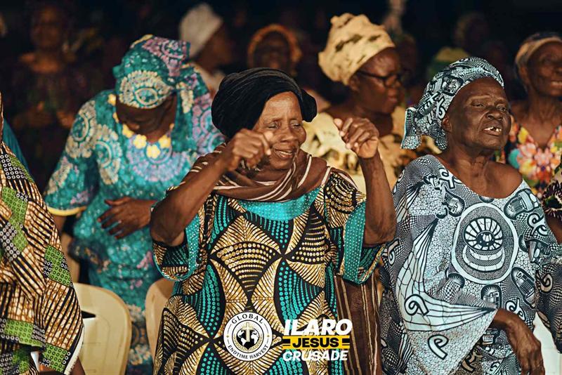 Worshippers rejoicing at the Ilaro Jesus Crusade